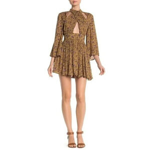 RAGA Floral Sofia Cutout Short Dress Romper Mini Criss Cross